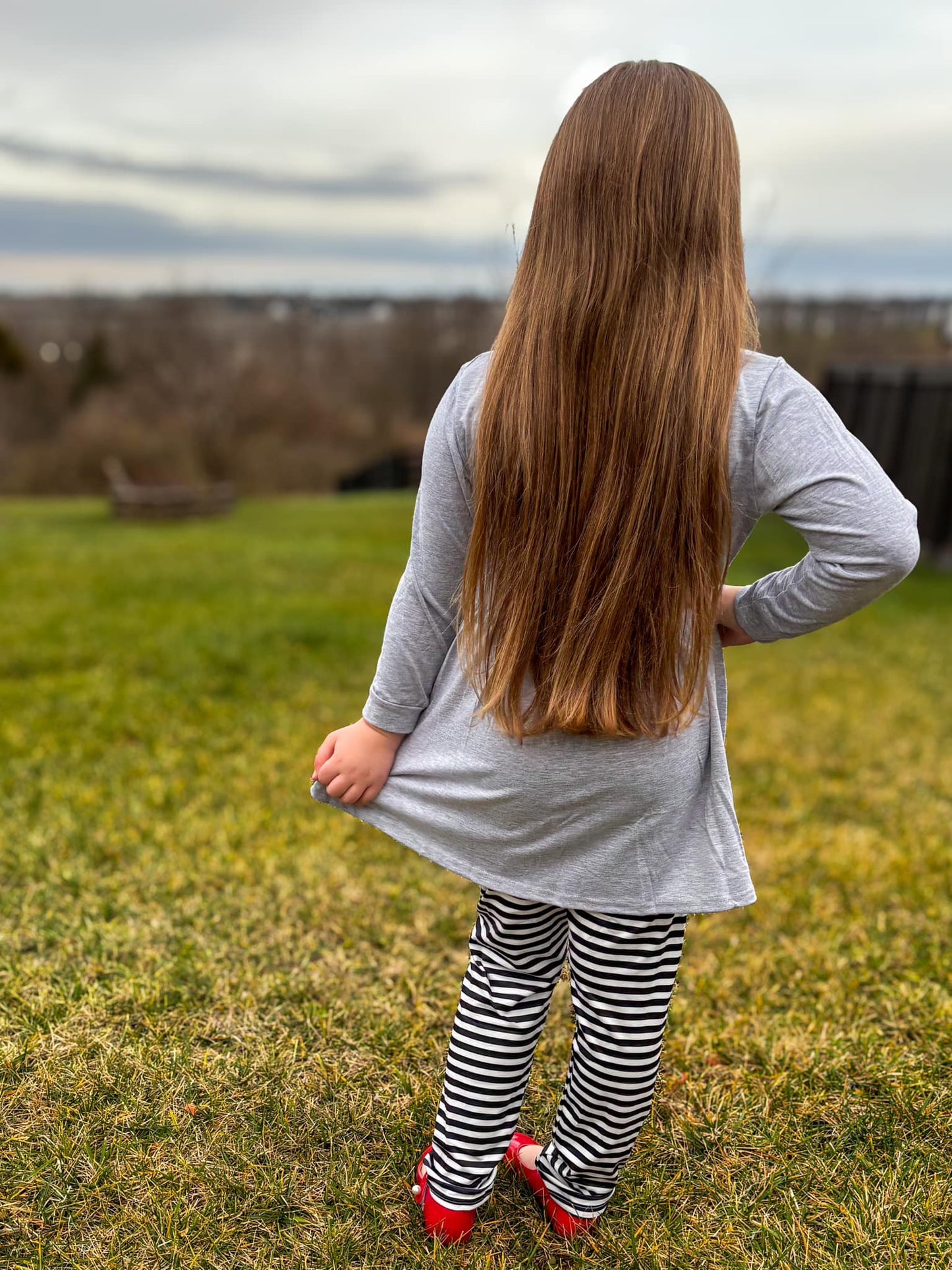 Personalized Hearts Peplum & Striped Leggings Pre-Order (Put Name in Note to Seller!)