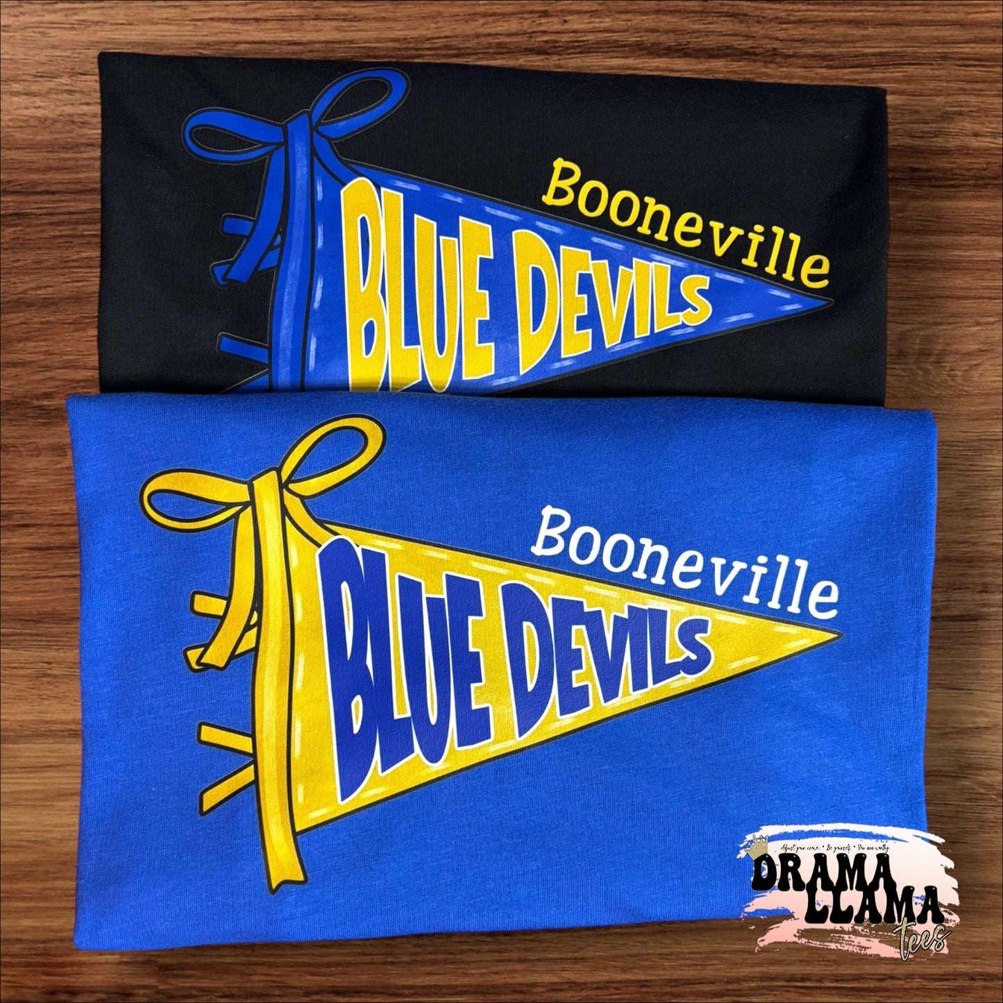 Pennant WITH BOW Spirit COMFORT COLORS Tees | Put team name/info in note box!!