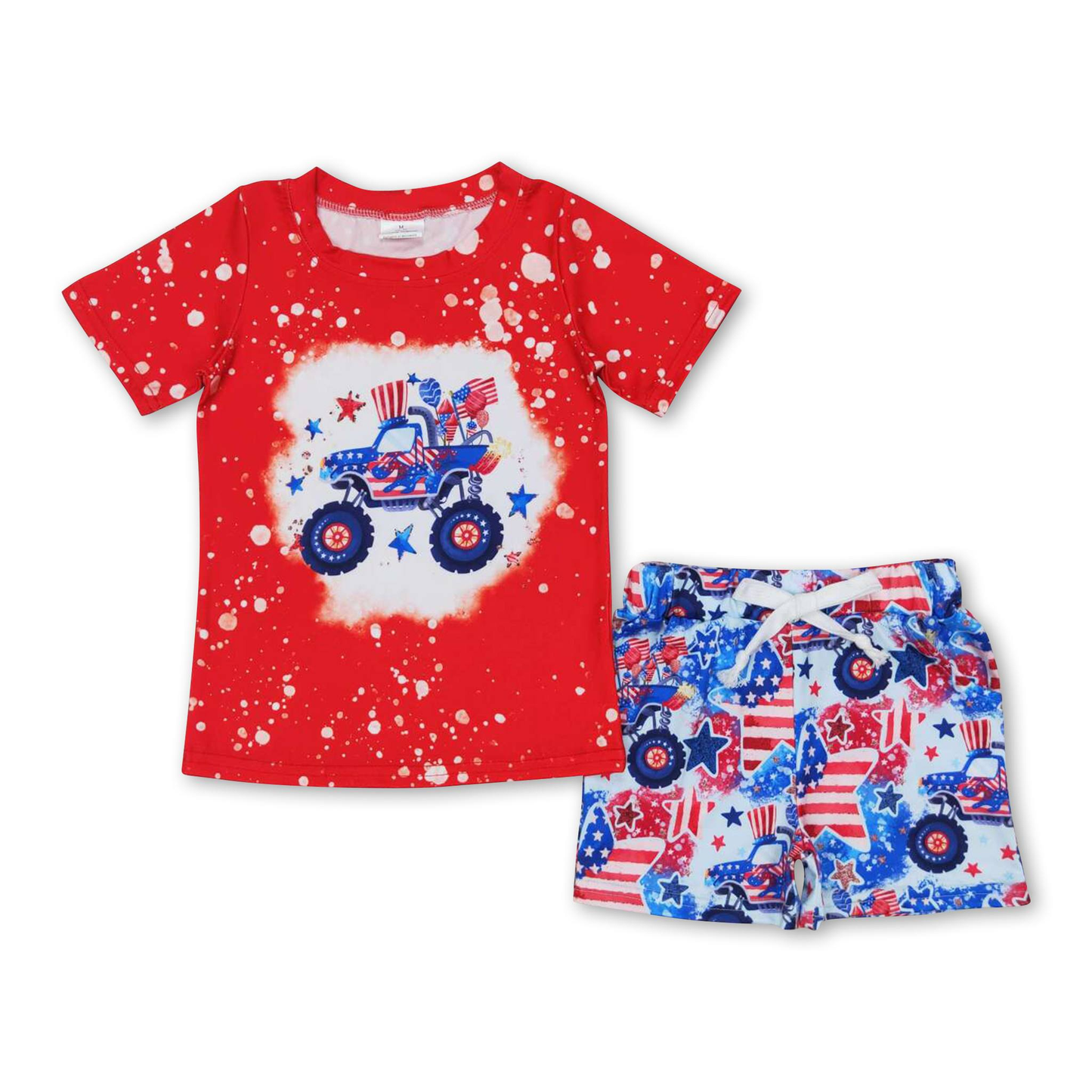 ᴡᴇᴇᴋʟʏ ᴘʀᴇ ᴏʀᴅᴇʀ 4th of July Monster Truck Shorts Set