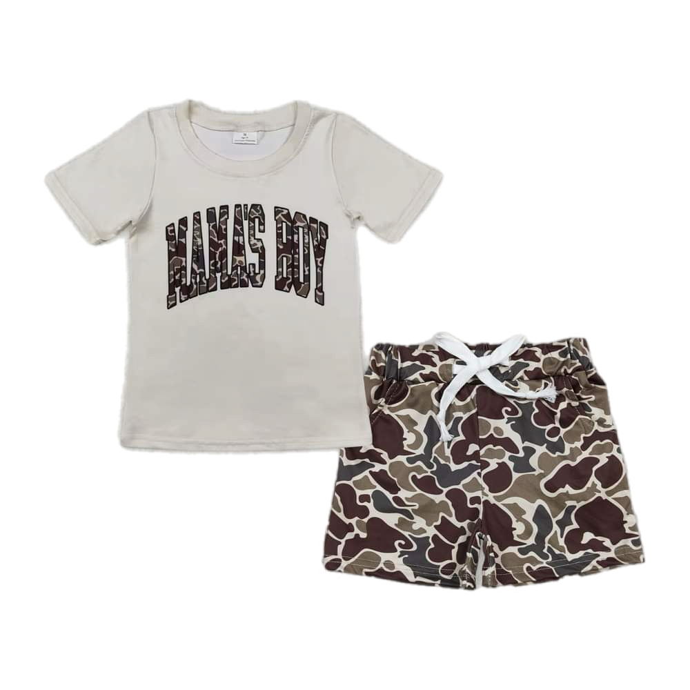 Mama's Boy Camo Shorts Set: Pre-Order