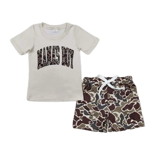 Mama's Boy Camo Shorts Set: Pre-Order