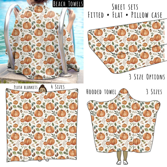 Pumpkins Personalized Items ~ Sheets, Pillowcases, Blankets, Towels ~