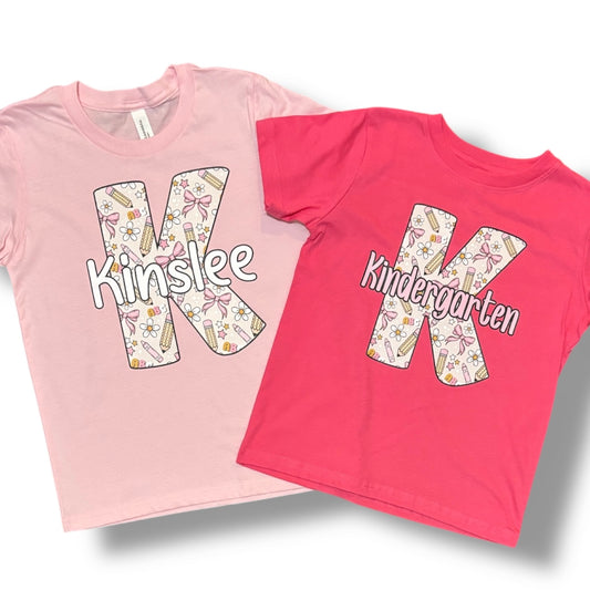 ABC Pencils Customizable Tee (You Pick Letter/Words)  Pre-Order (Put Letter/Name in note to seller or email me!)