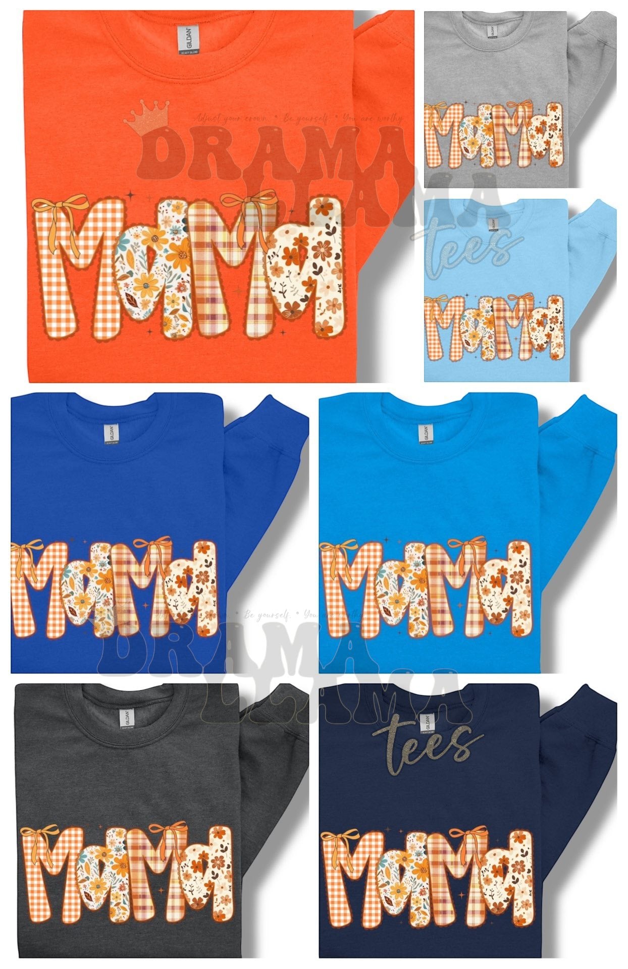 Plaid and Floral Name Tees and Sweatshirts *Pre-Order: 2-3 week TAT* DLTPO