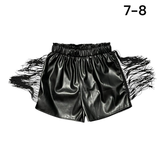 7-8 Fringe Faux Leather Shorts *CLOSEOUT SALE*