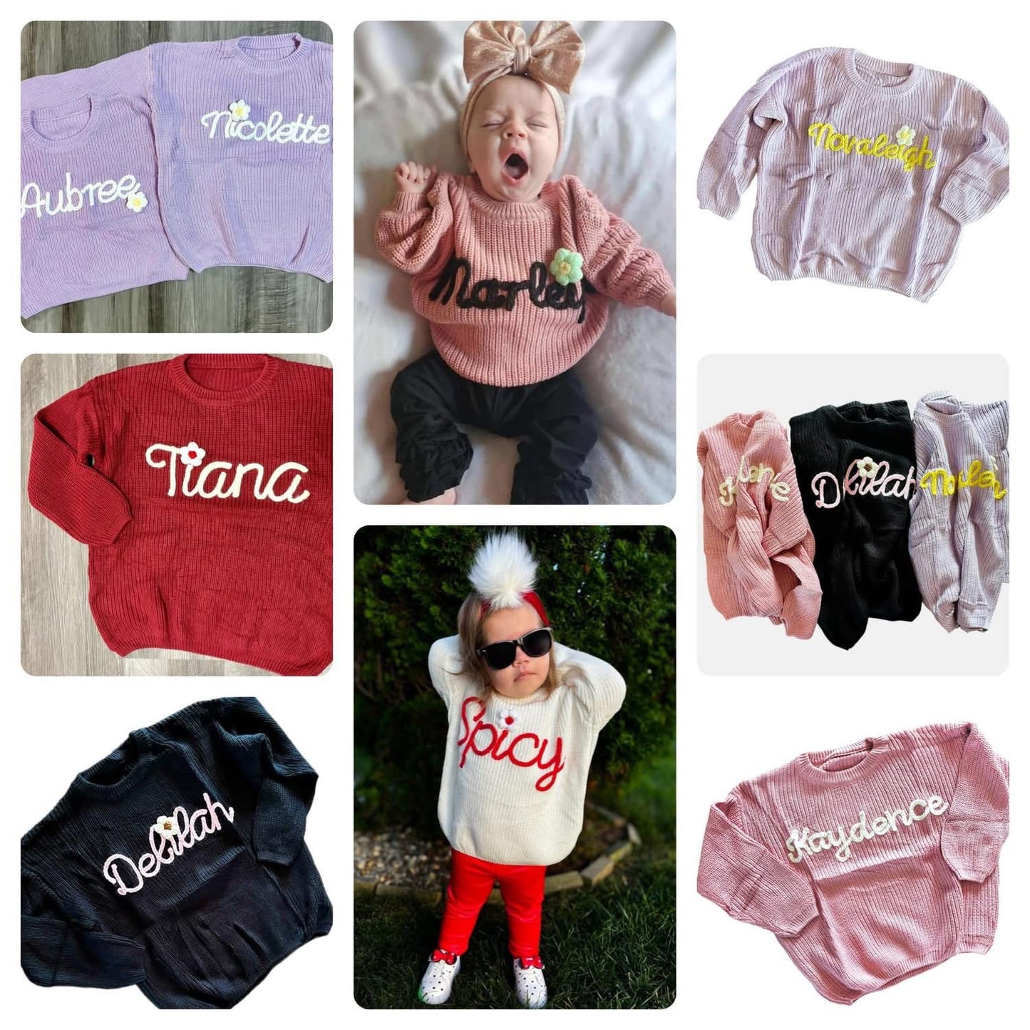 Oversized Hand Embroidered Thick Knit Sweaters Pre-Orders