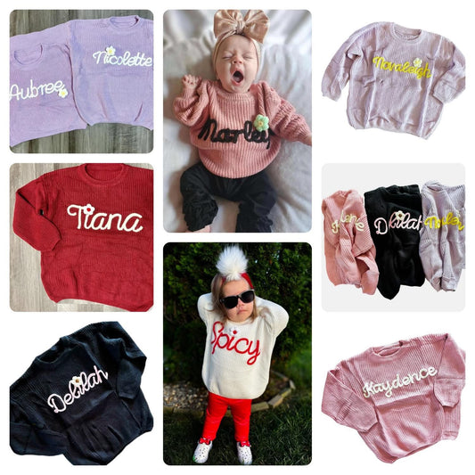 Oversized Hand Embroidered Thick Knit Sweaters Pre-Orders