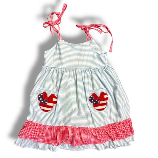 7 Embroidered RWB Mouse Dress *CLOSEOUT SALE*