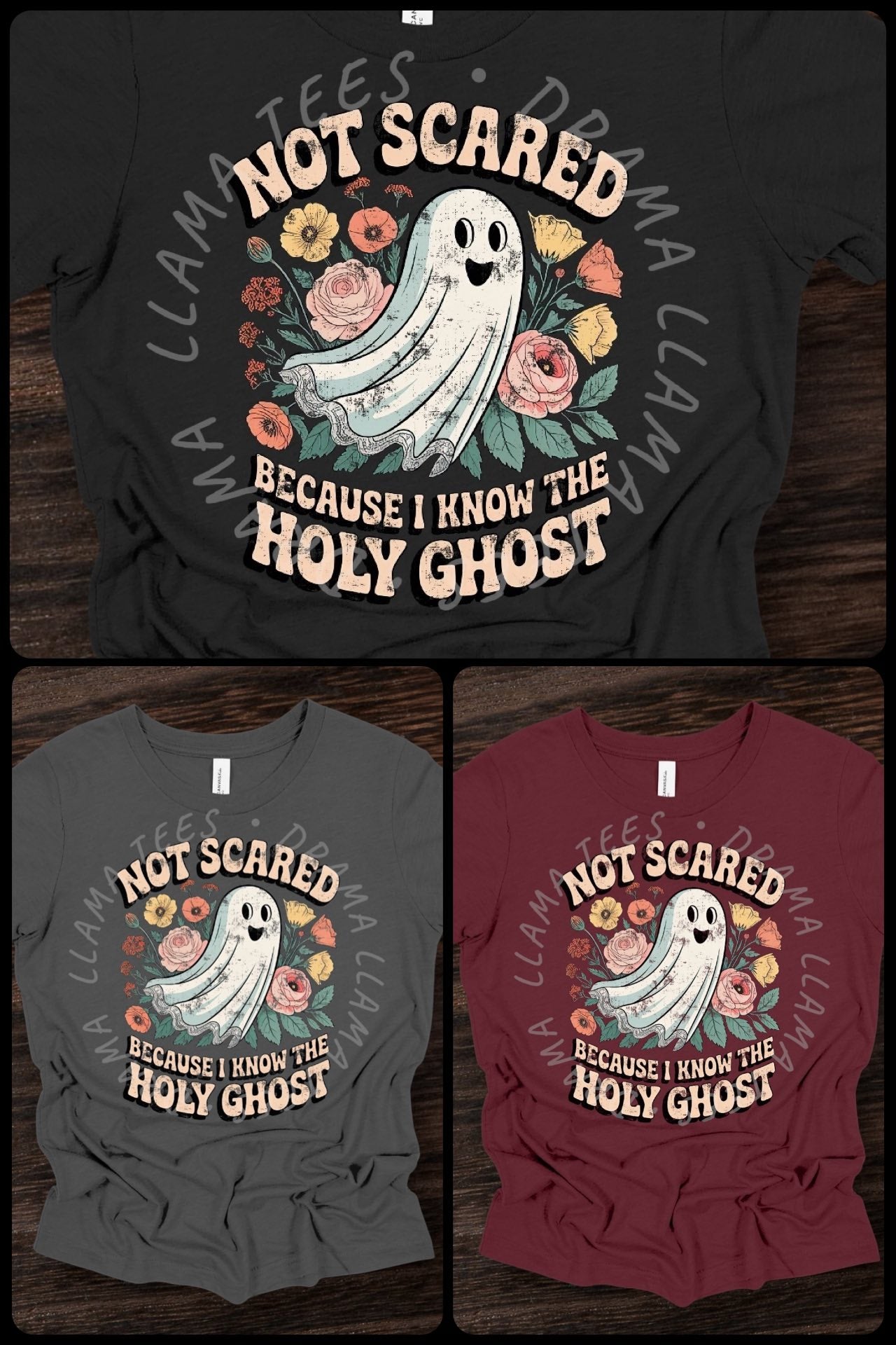 Distressed Not Scared Because I Know The Holy Ghost Tees & Sweatshirts *Pre-Order: * DLTPO