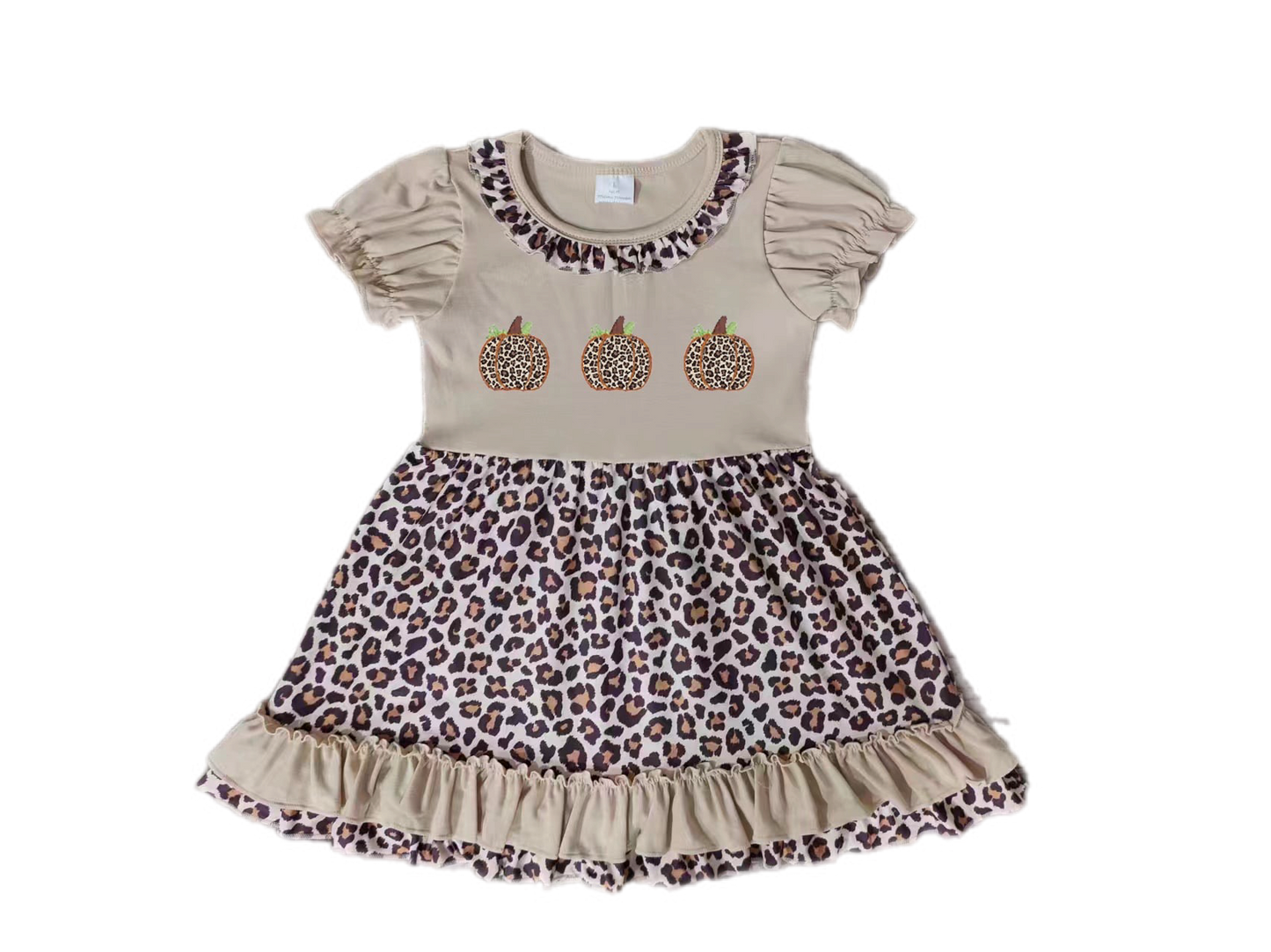 Pumpkins Animal Print Ruffle Dress: Pre-Order