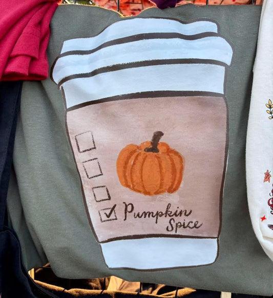 Adult XL Sage Pumpkin Spice Short Sleeve Tee: Ready to Ship *SALE*