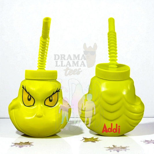 Green Christmas Dude Personalized 4" Cup