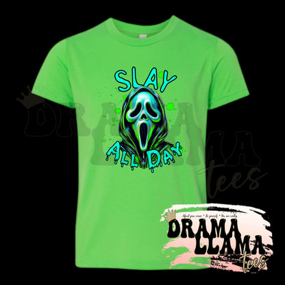 Youth Spooky Drop 1 Tees- Neon Green