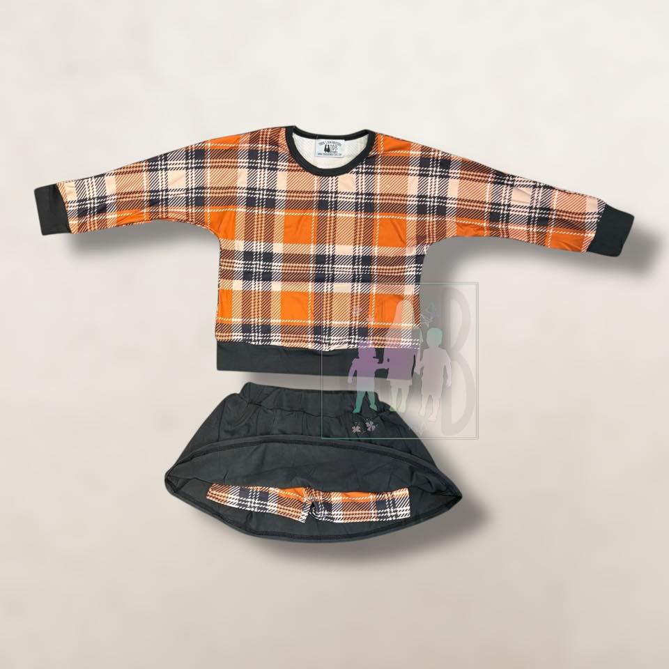 4T Pumpkin Plaid Dolman and Skort Exclusive *Ready to ship!*