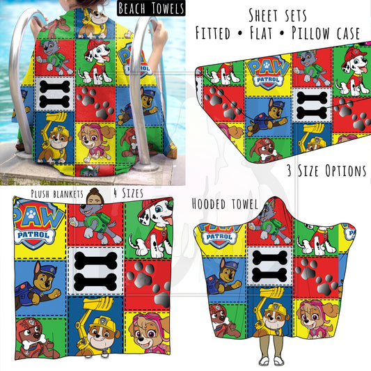 Box Patrol Personalized Items ~ Sheets, Pillowcases, Blankets, Towels ~