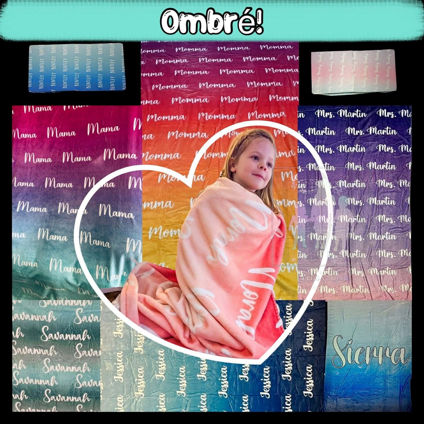 Personalized Items ~ Ombre Blankets ~