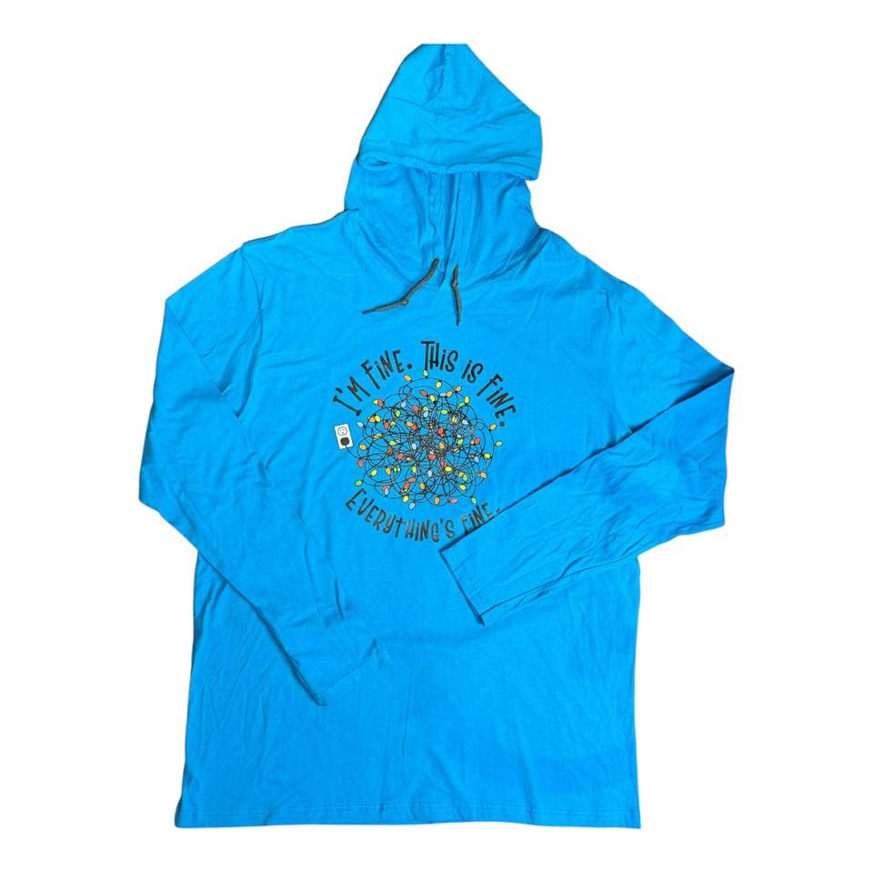 Adult XL Hooded Tee "I'm Fine, Everything's Fine"  *Ready to Ship!*