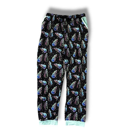 Adult XL Neon Snowmen Lounge Pants with Pockets *Ready to Ship!*