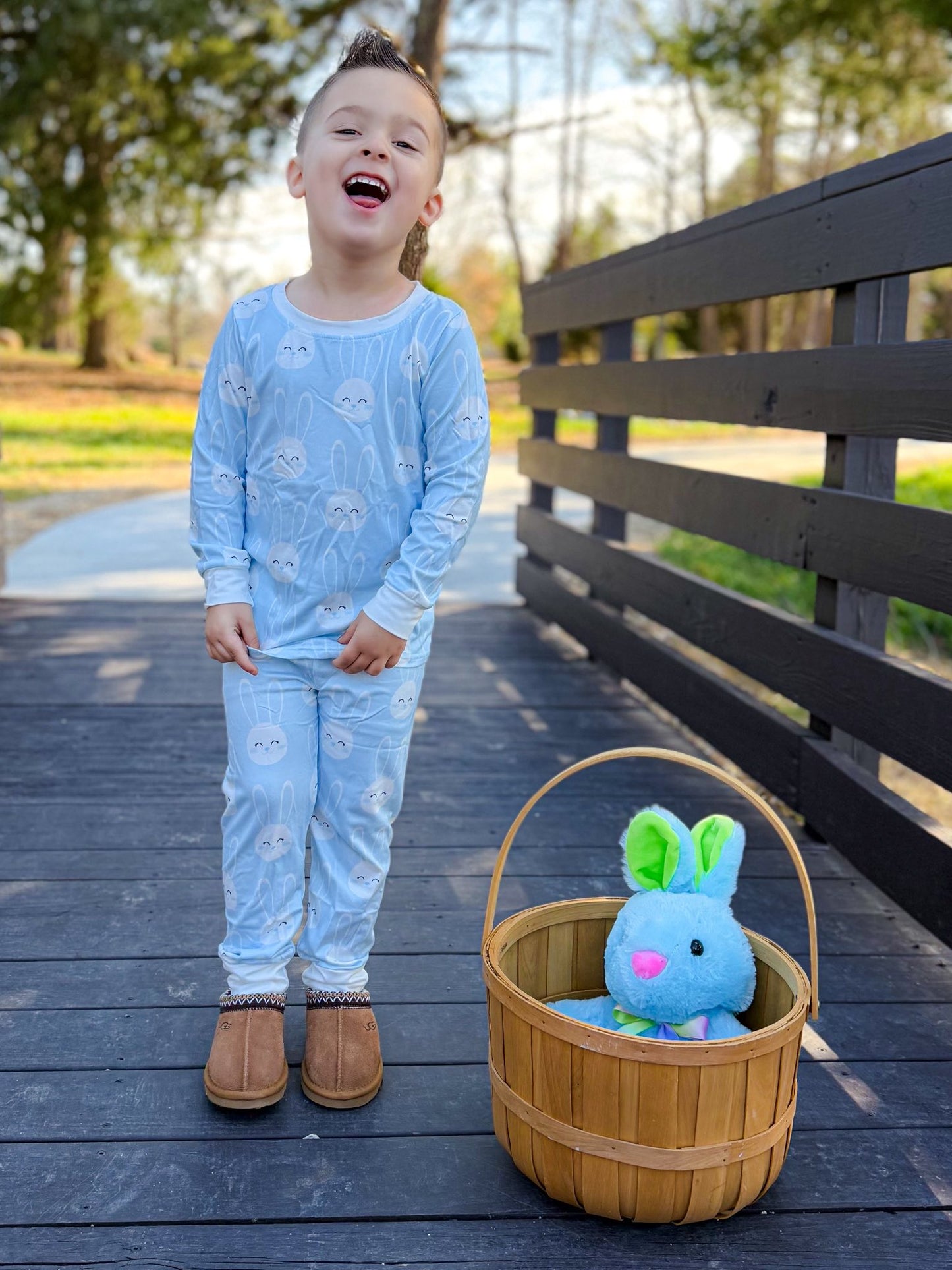 2T 3T 4T 5-6 7-8 10-12 14-16 Blue Bunny Lounge  *Ready to Ship!*