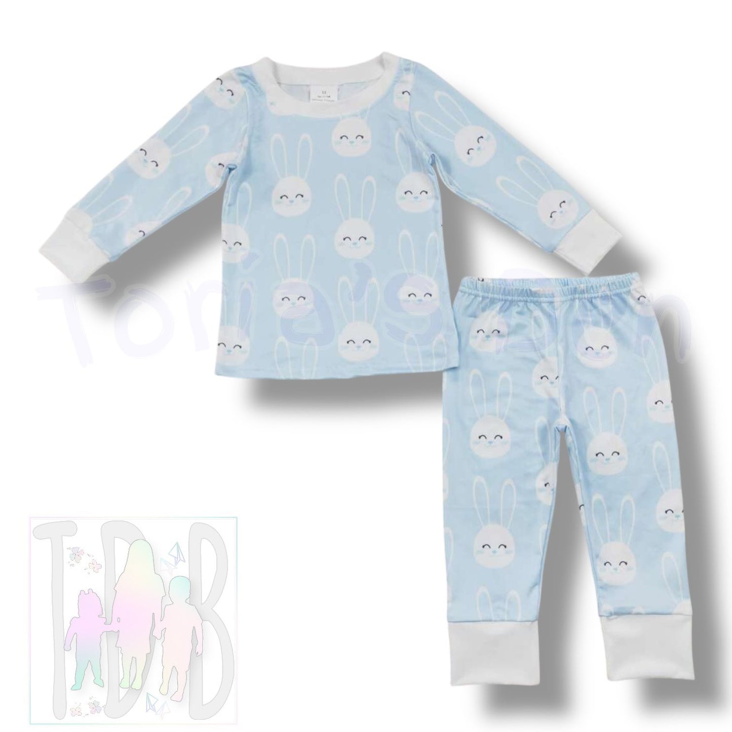 2T 3T 4T 5-6 7-8 10-12 14-16 Blue Bunny Lounge  *Ready to Ship!*