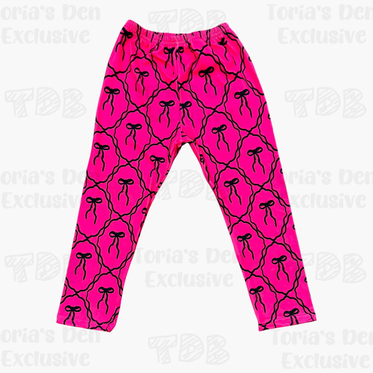12-18 3T (2) 4T 5-6 7-8 (3) 18-20Pink Leggings with Black Bows TDB Exclusive UNRELEASED *Ready to Ship!*