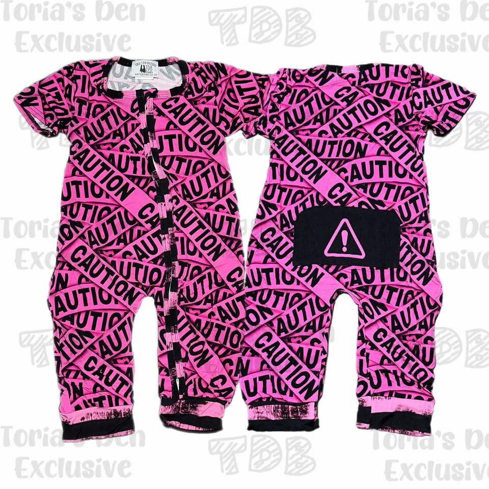 Caution Bamboo Exclusive Zippie: Ready to Ship