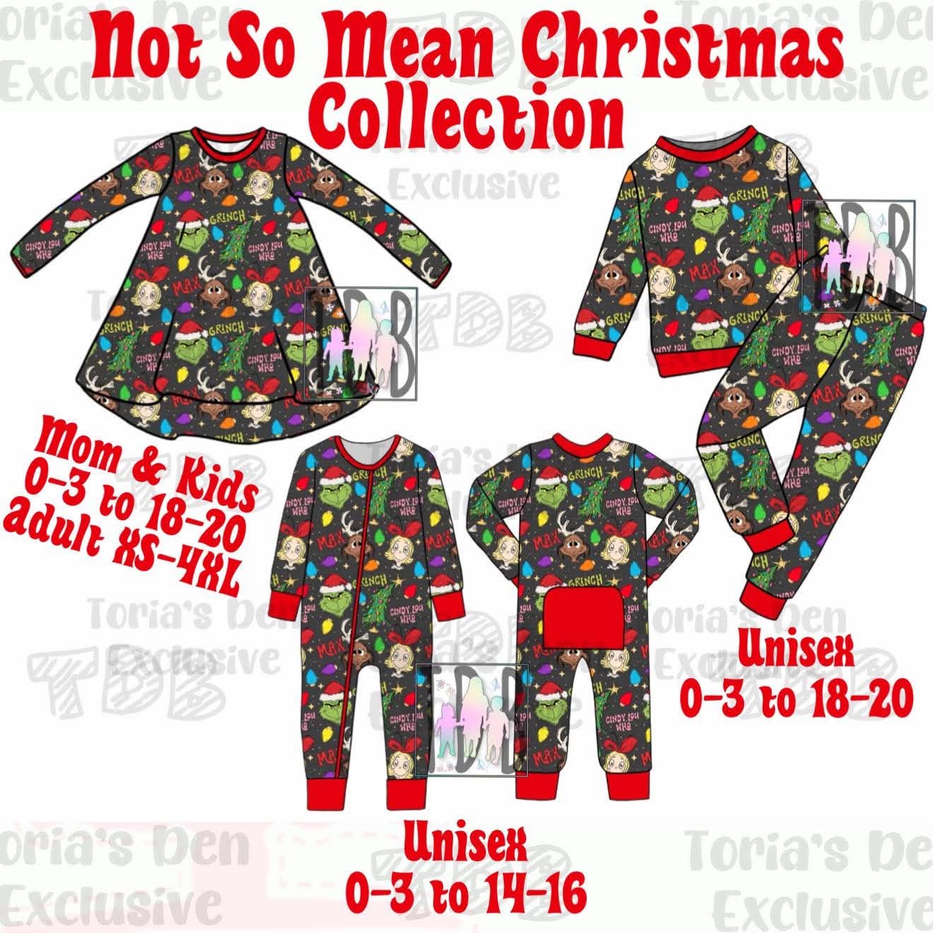 Not So Mean Family PJ Collection (For EVERYONE!): TDB Exclusive Pre-Order