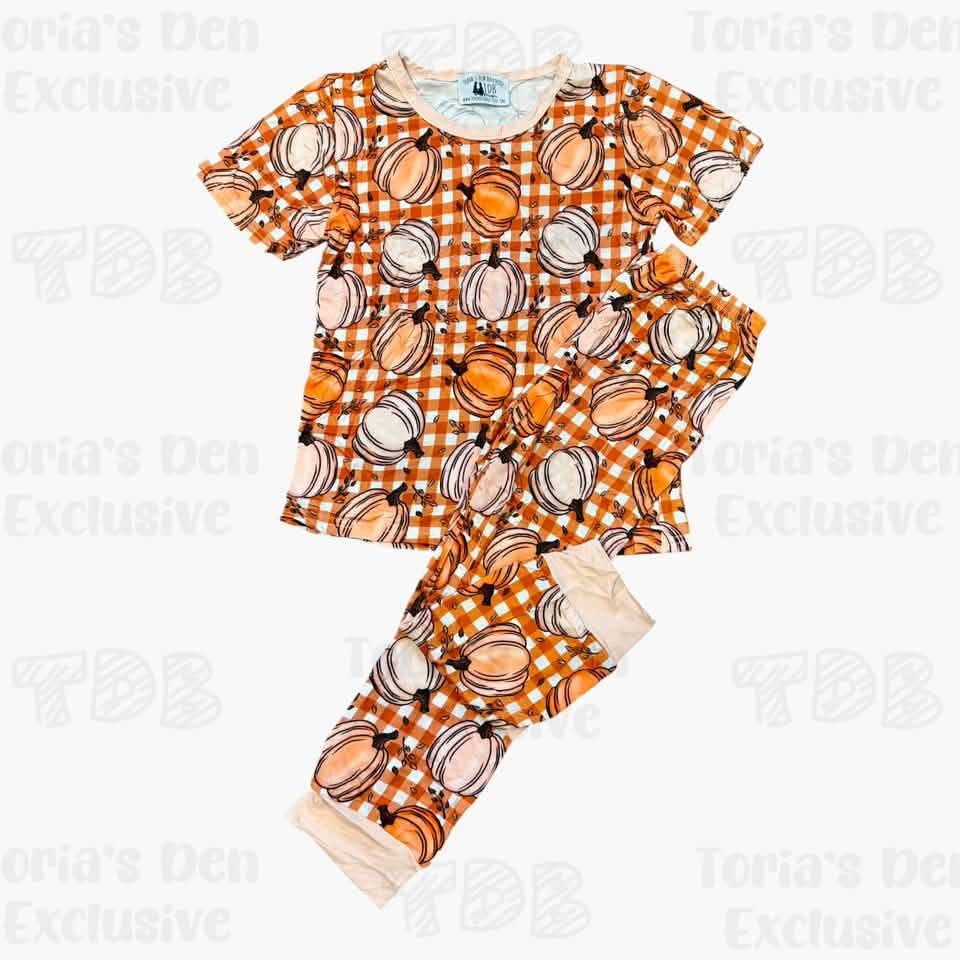 6-7 Bamboo Pumpkin Plaid Lounge Exclusive *Ready to Ship!*