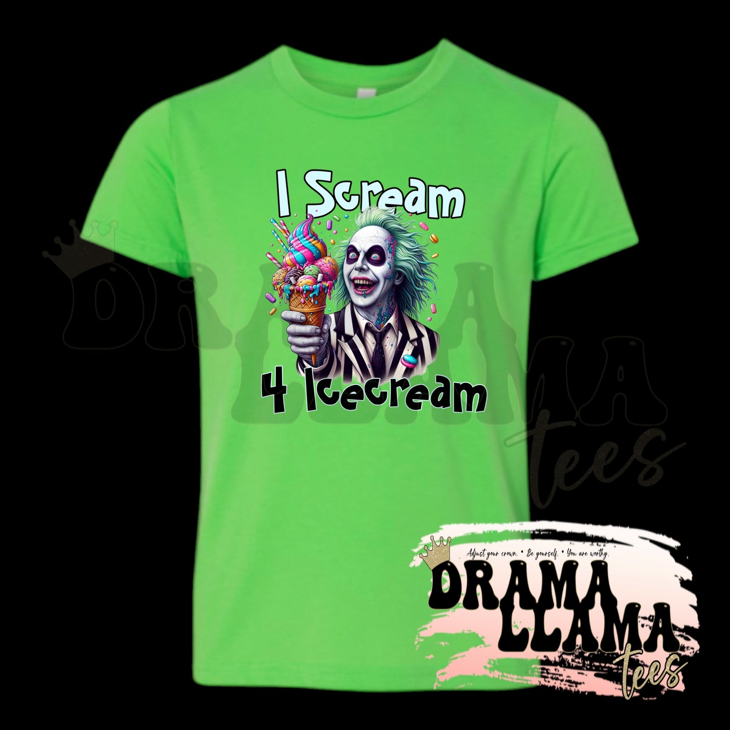 Youth Spooky Drop 1 Tees- Neon Green