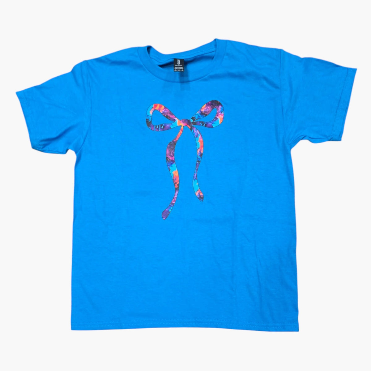 Youth Medium Softstyle Splattered Fall Bow Tee: Ready to Ship