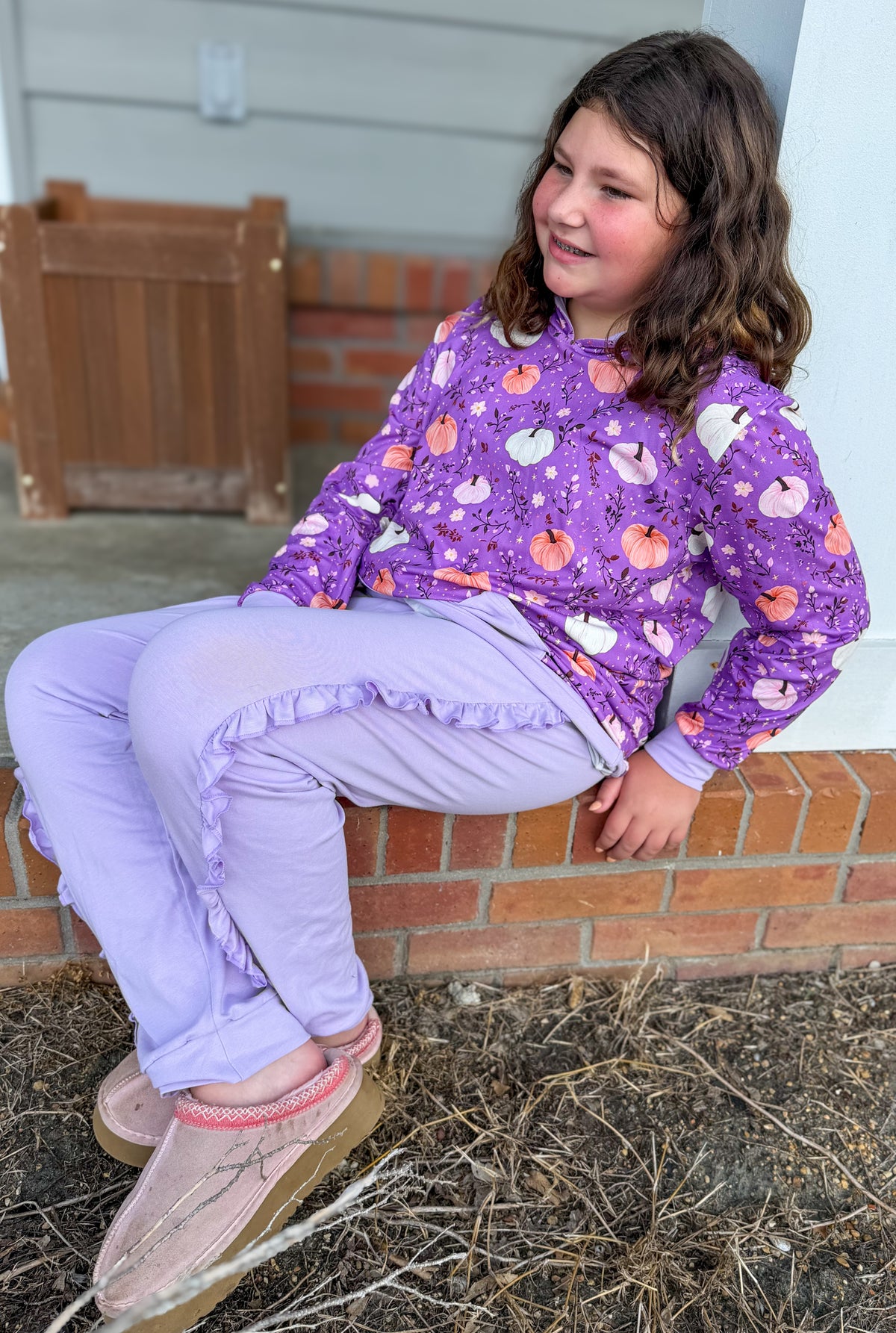 2T 3T 4T Floral Pumpkins Hoodie Exclusive *Ready to Ship!*