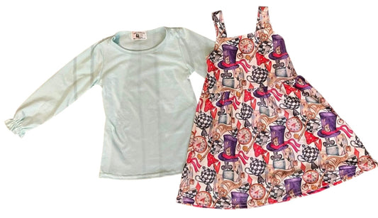 3T We're All Mad Here Jumper Dress with Cinch Sleeve Top- A TDB Exclusive  *CLOSEOUT SALE*