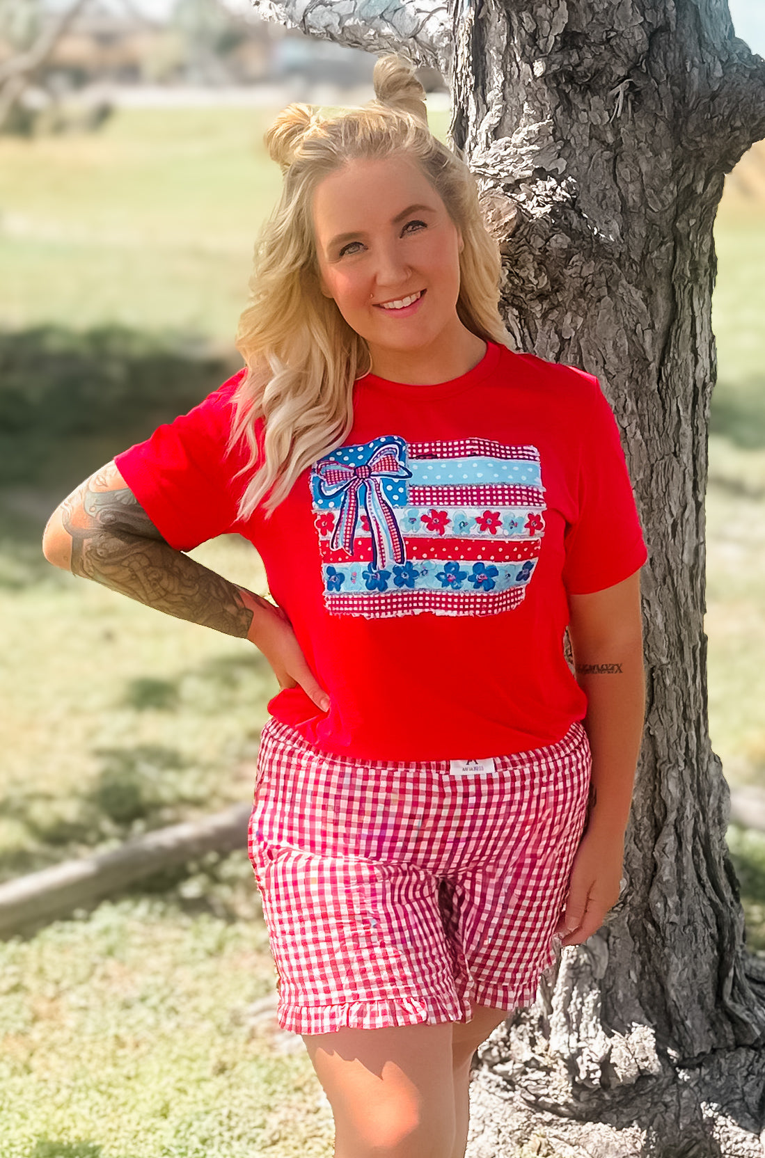 Floral Painted Flag | RWB Tee Release 2026 | Free Shipping | Put Shirt Size in Note Box