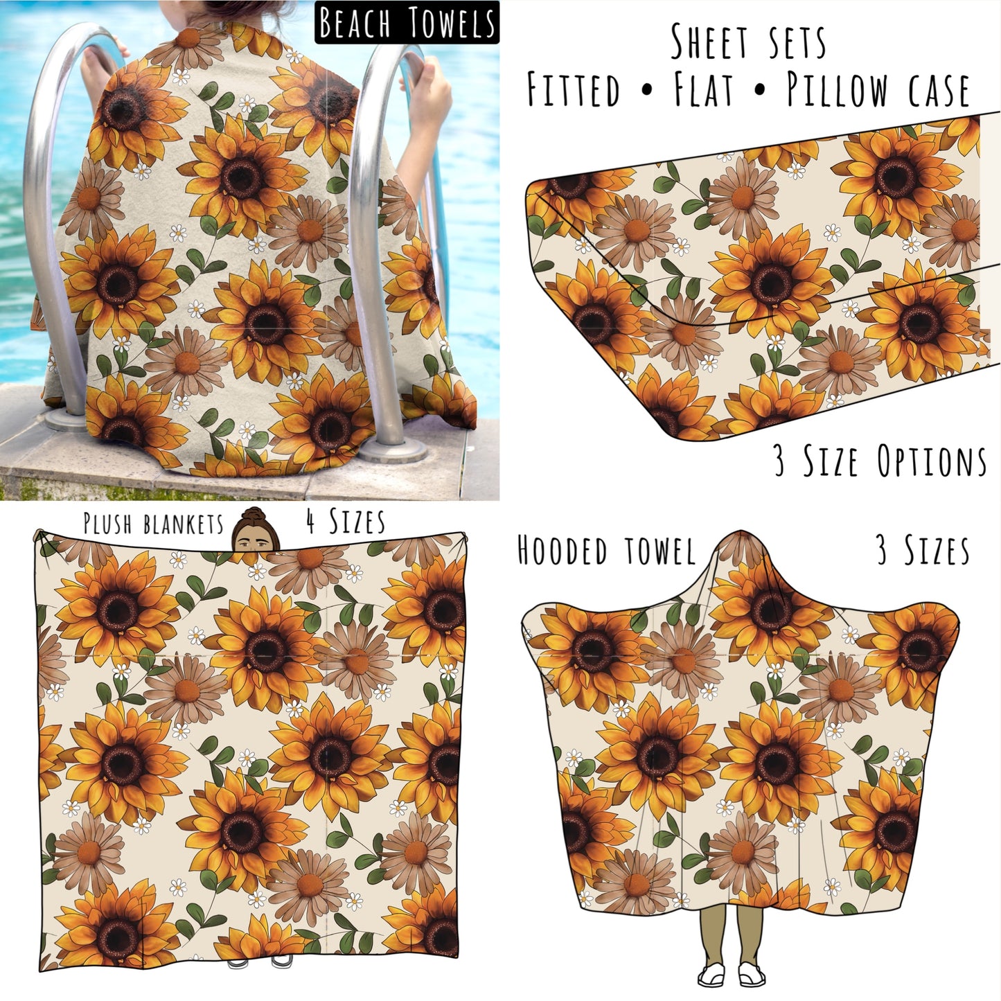 Fall Florals Personalized Items ~ Sheets, Pillowcases, Blankets, Towels ~