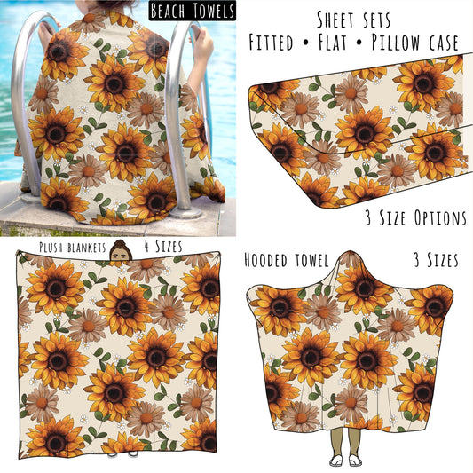 Fall Florals Personalized Items ~ Sheets, Pillowcases, Blankets, Towels ~