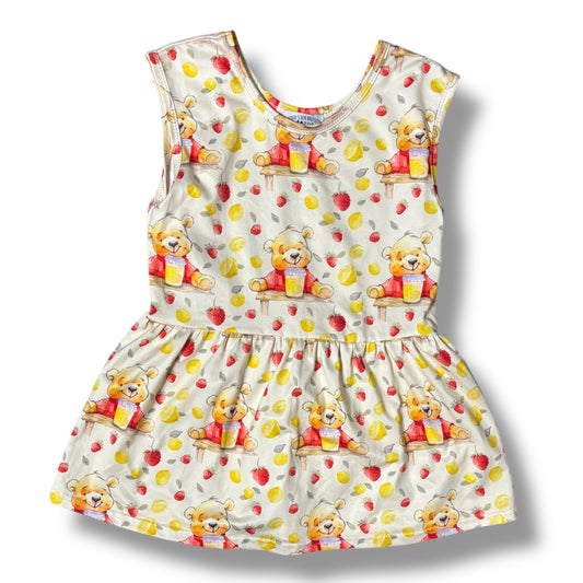 10-12T Hunny Bear Lemonade Stand Tank Peplum: TDB Exclusive *CLOSEOUT SALE*