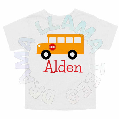 Back to School School Bus Name Tees *multiple color options*