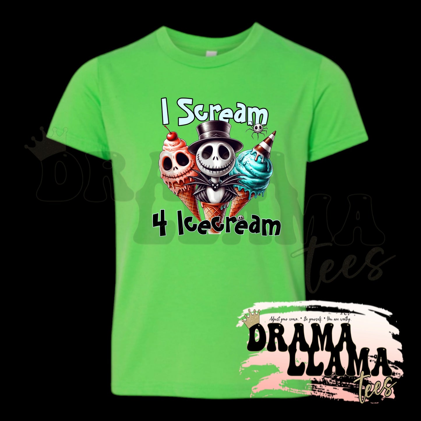 Youth Spooky Drop 1 Tees- Neon Green