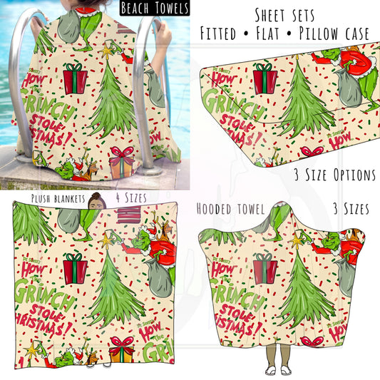 Christmas Movie Personalized Items ~ Sheets, Pillowcases, Blankets, Towels ~