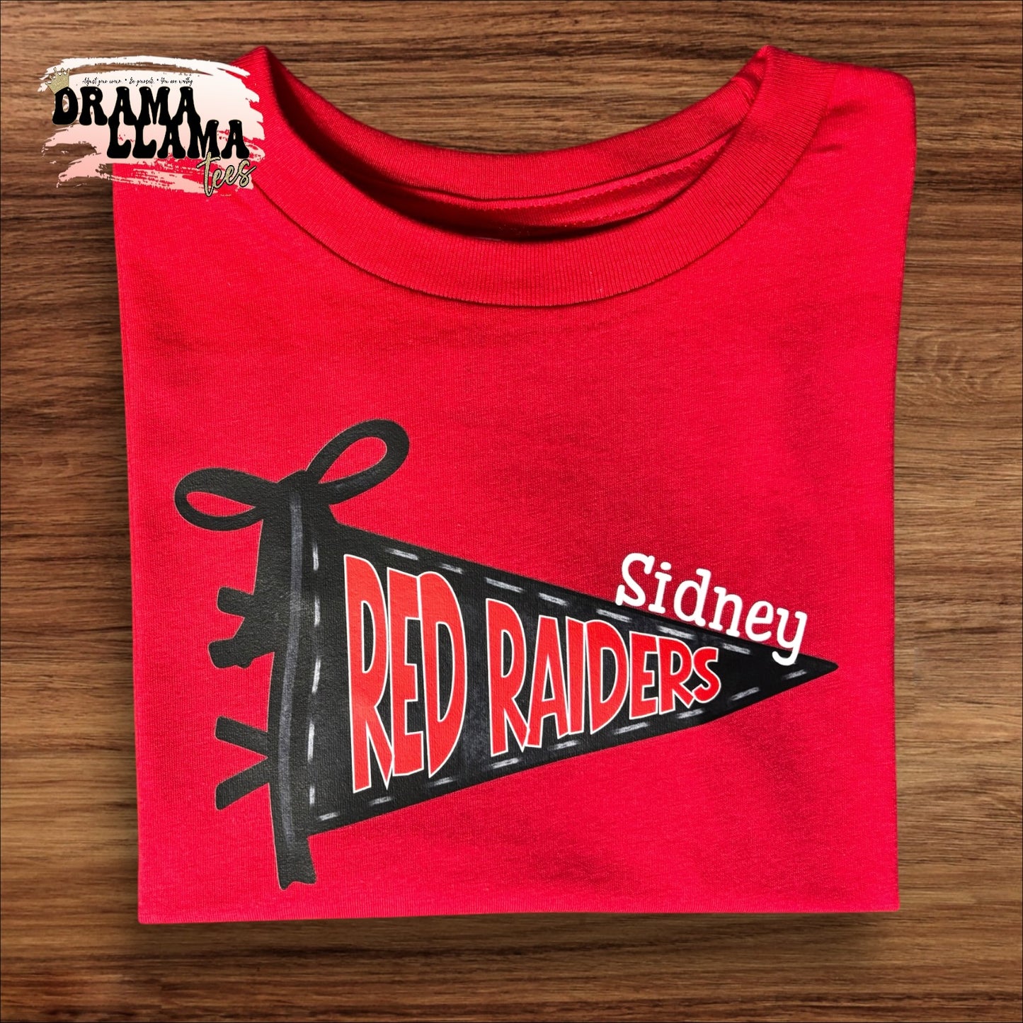 Pennant WITH BOW Spirit COMFORT COLORS Tees | Put team name/info in note box!!