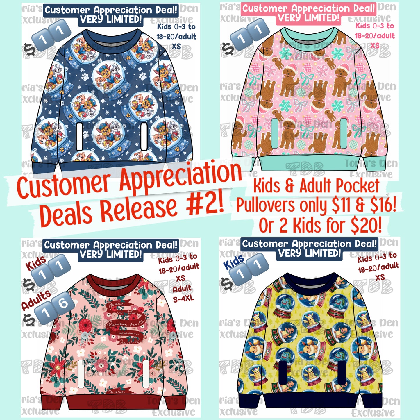 Customer Appreciation Limited Deal #2! Pocket Pullovers Collection: TDB Exclusive Pre-Order | No codes!