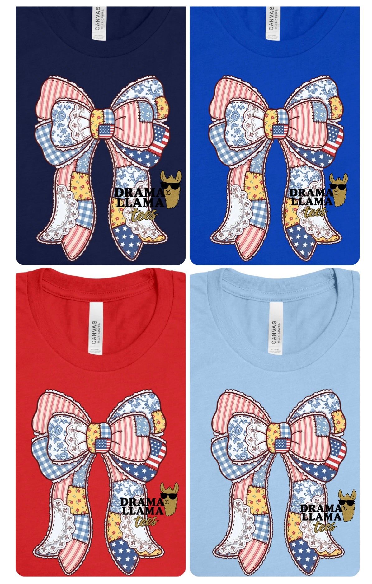 Patchwork Bow | RWB Tee Release 2026 | Free Shipping | Put Shirt Size in Note Box