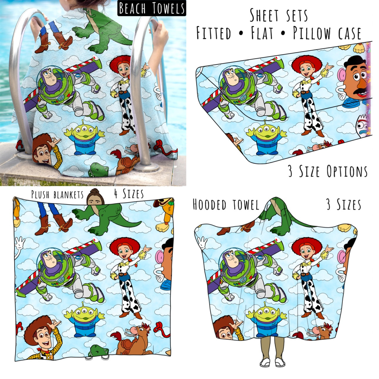 Toys 1 Personalized Items ~ Sheets, Pillowcases, Blankets, Towels ~