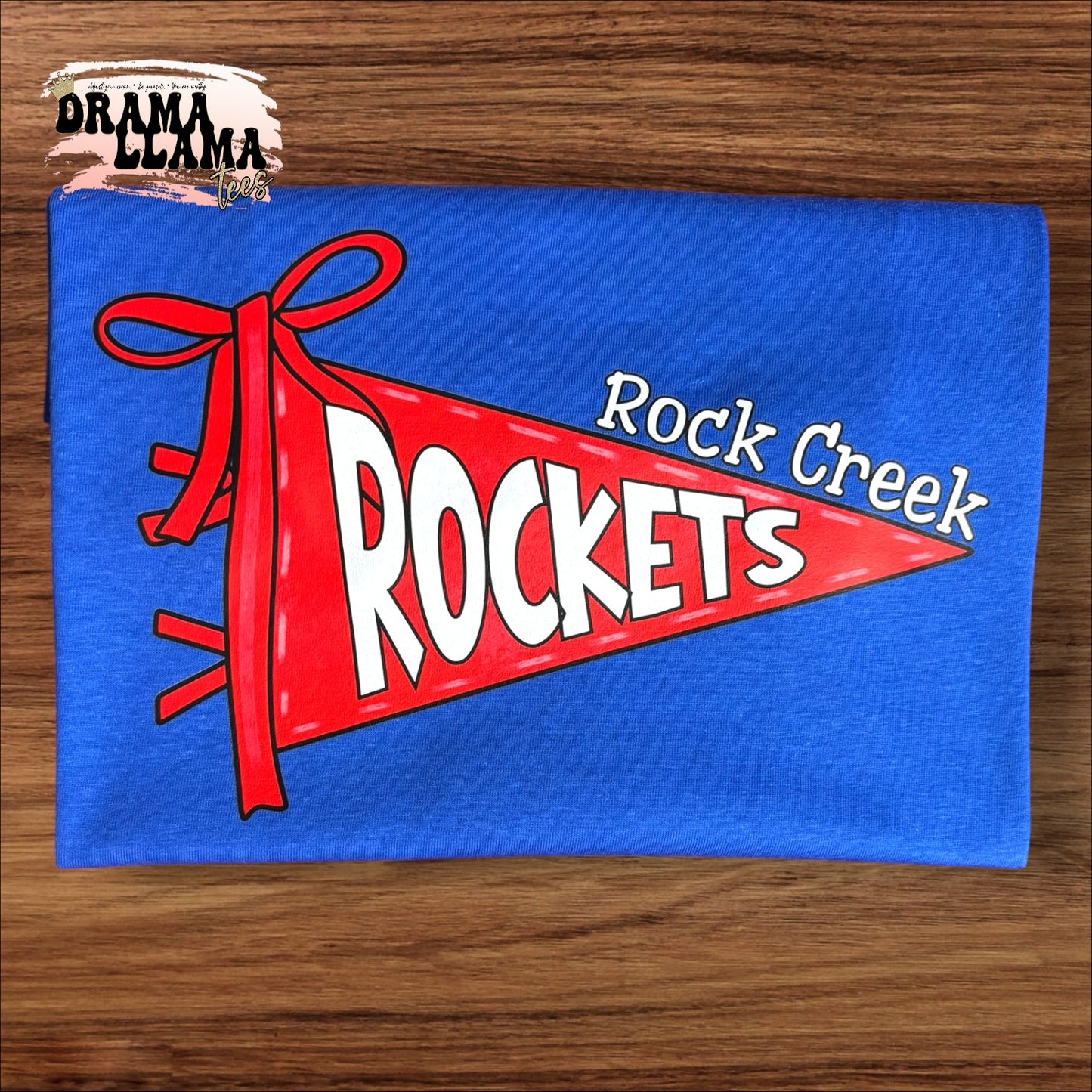 Pennant WITH BOW Spirit COMFORT COLORS Tees | Put team name/info in note box!!