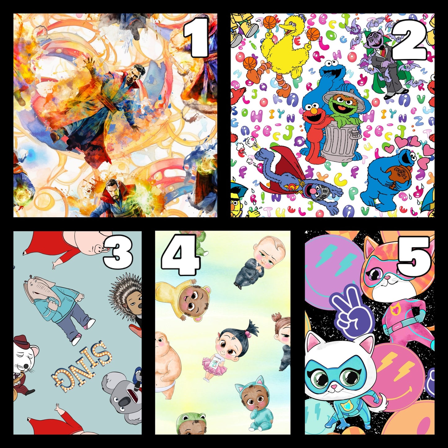 Customized Blankets- Random Inspired (Strange, Sesame, Sing, Boss Baby, Super K)