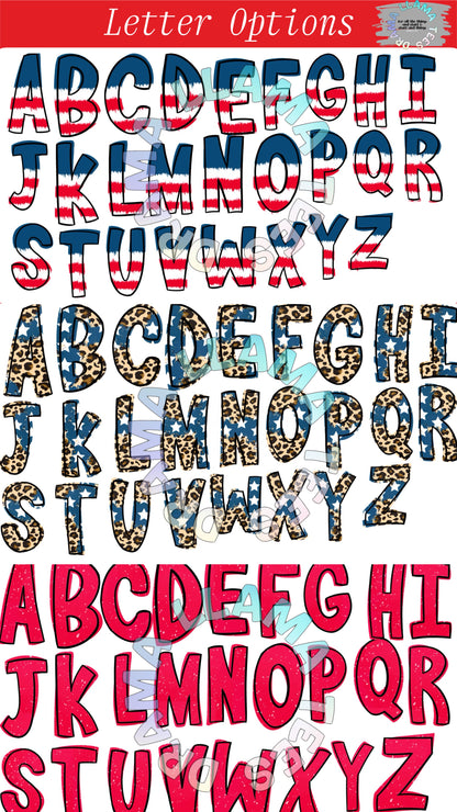 Fourth of July Name Tees (Adult Sizes) *multiple color and pattern options*
