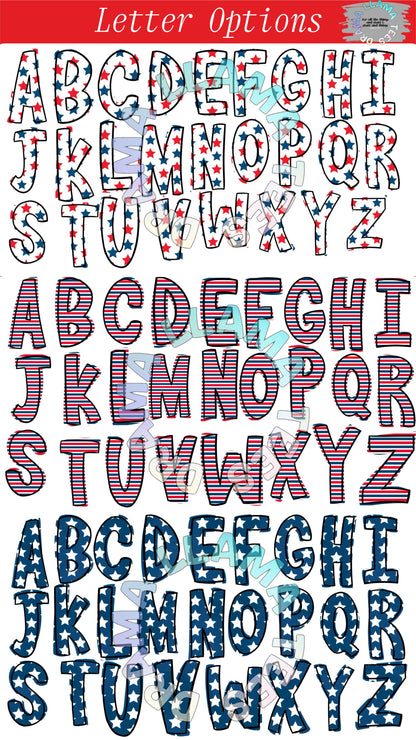 Fourth of July Name Tees (Adult Sizes) *multiple color and pattern options*
