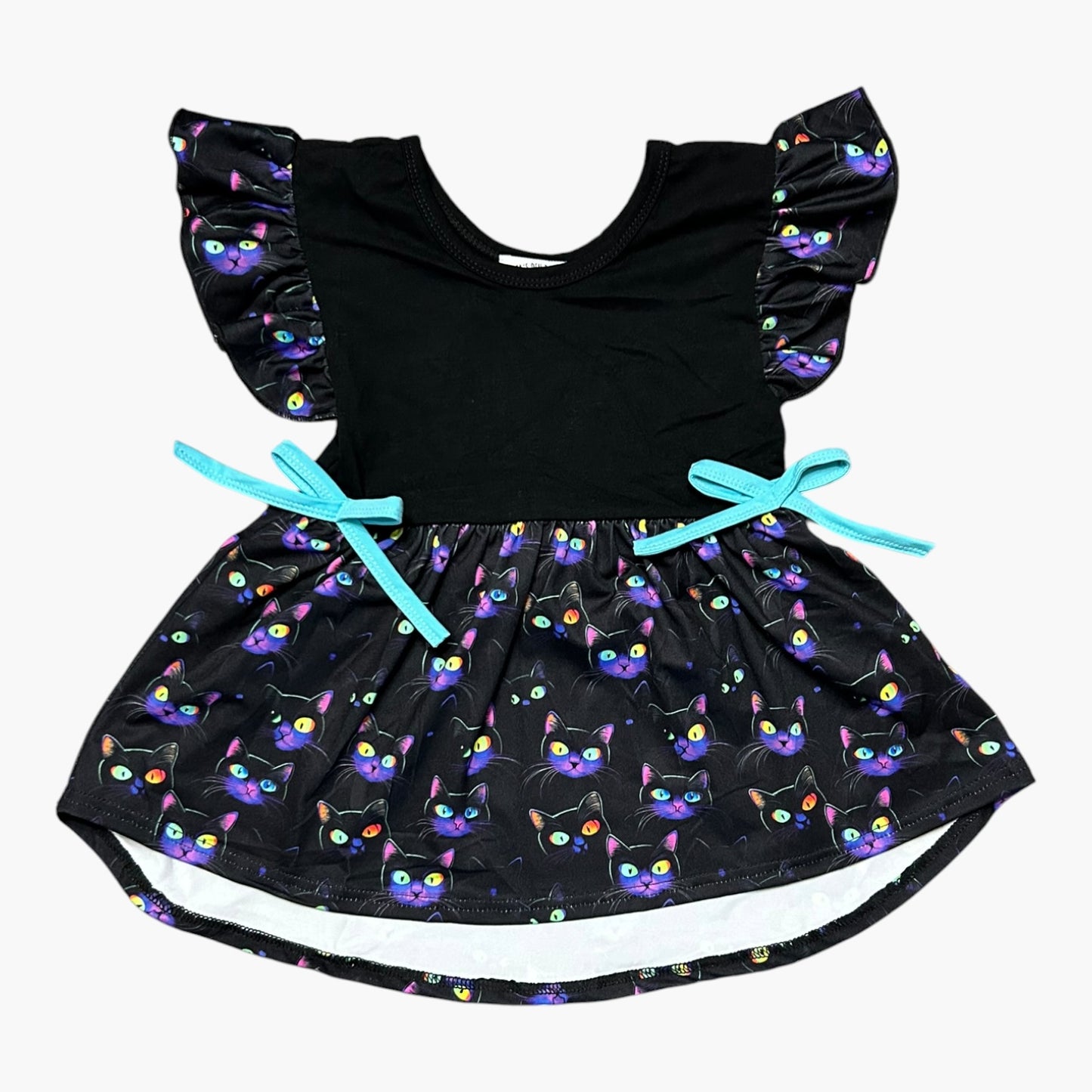 5-6 6-7 14-16 Halloween Cats Flutter Sleeve Top Exclusive *Ready to Ship!*