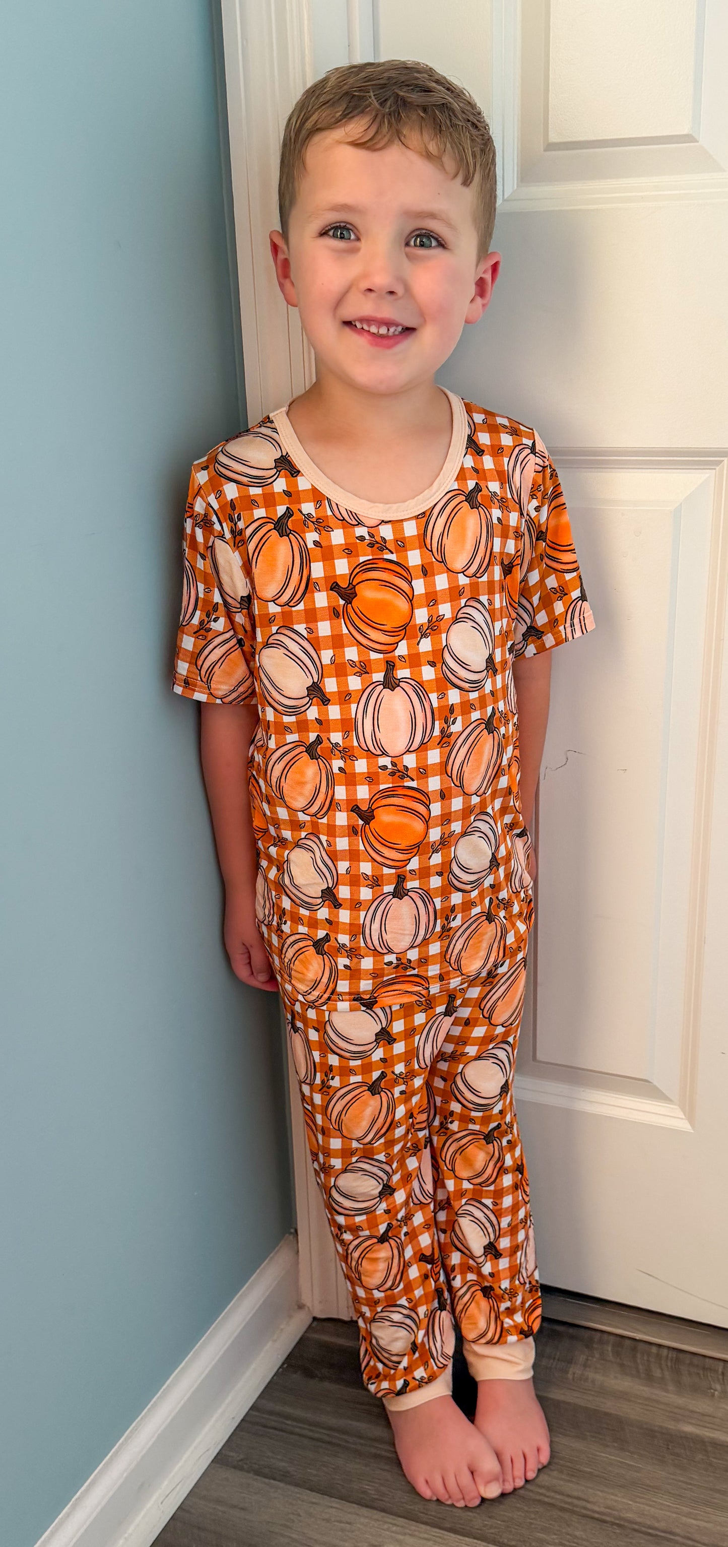 6-7 Bamboo Pumpkin Plaid Lounge Exclusive *Ready to Ship!*