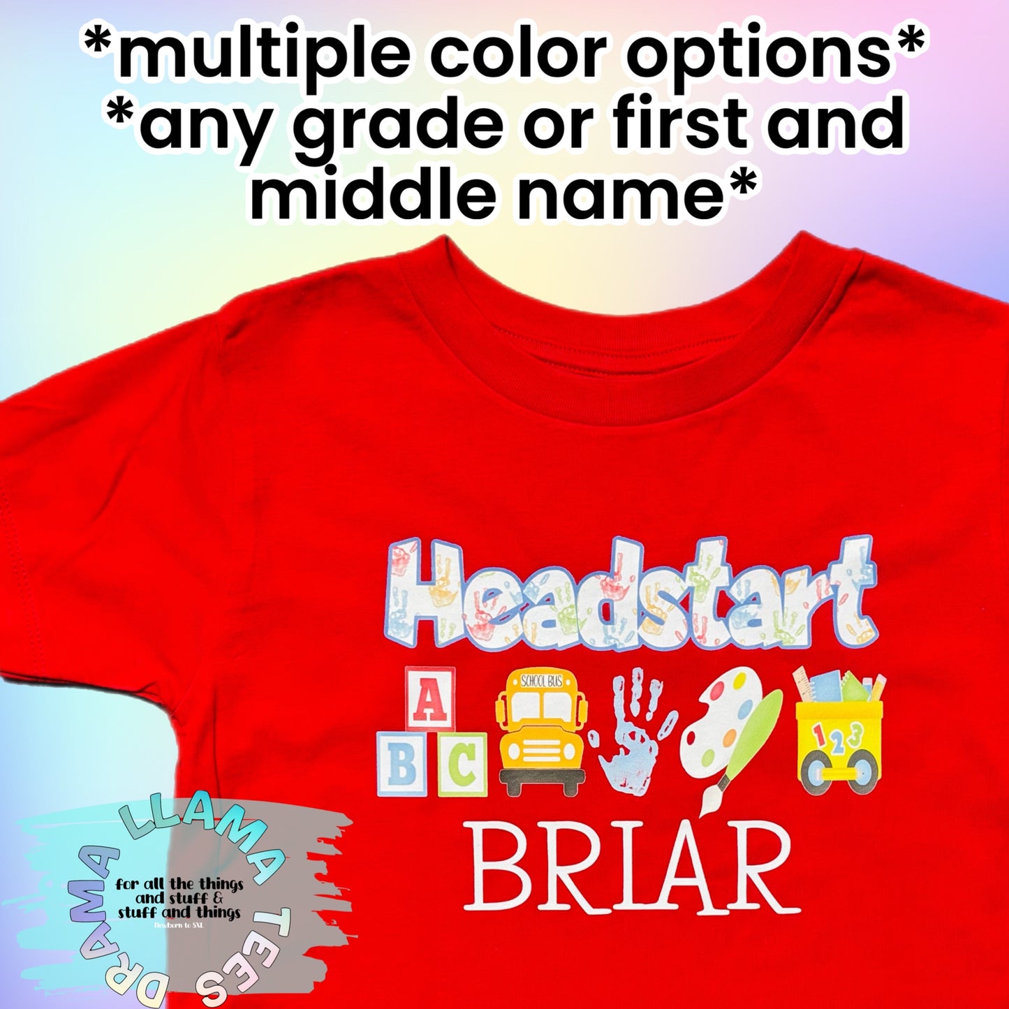 ✨Drama Llama Original✨ Back to School Headstart Tees *multiple color options*